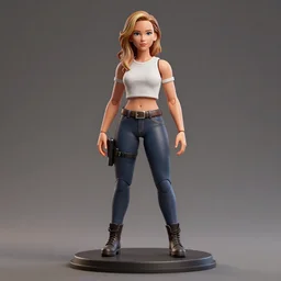 full body character jennifer lawrence action figure trending on artstation, digital painting, nendroid, anime, disney, pixar, 8 k, hd, dof, kodak film, volumetric lighting, subsurface scattering, photorealistic, octane render