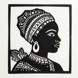 african lino cut, high contrast