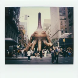 natural very realistic  giant hypnotoad, in new york, Polaroid photo, vintage , neutral dull colors,   by oleg oprisco , by thomas peschak,  by discovery channel, by victor enrich , by gregory crewdson