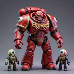 hyperrealistic rendering, flesh monster zombie doom space marine by art of skinner and richard corben and jeff easley, skull, white worms, eyeballs, eyeballs, product photography, action figure, sofubi, studio lighting, colored gels
