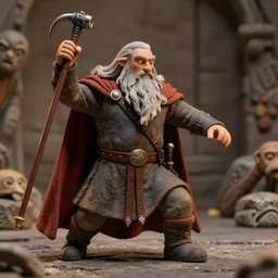 a film still of gandalf fighting a balrog, claymation