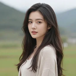 portrait of a beautiful woman in a scenic environment