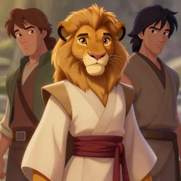 beautiful portrait of a female anthropomorphic lioness fursona wearing jedi robes. character design by the lion king, disney, charlie bowater, ross tran, artgerm, and makoto shinkai, detailed, soft lighting, rendered in octane