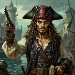 pirate port royal, deep focus, intricate, highly detailed, digital painting, artstation, concept art, matte, sharp focus, illustration, art by artgerm and greg rutkowski