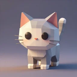 low poly cat , 3d render , 4k