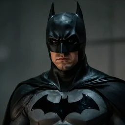 close up of batman, cinematographic shot, by daniel f. gerhartz