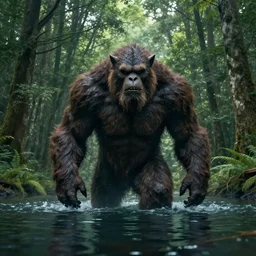 forest monster rising from the water