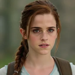 emma watson as lara croft in the new videogame, 8 k screenshot closeup