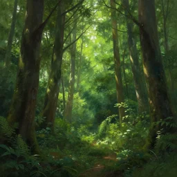 beautiful green forest, by jeremy mann, by greg rutkowski, by noah bradley, digital painting