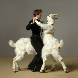 two goats ballroom dancing, by john singer sargent, highly detailed