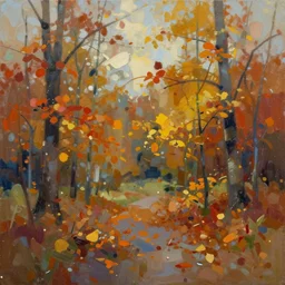 paint an original abstract expressionism masterpiece, of the fall, in the style of sd ai, digital art, extremely muted textured colors