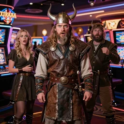 Vikings from the viking-era find themselves surprised in a Las Vegas Casino