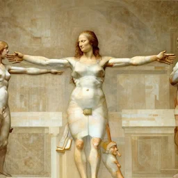 anatomically correct vitruvian woman by leonardo da vinci