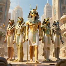 alternate historical event egyptian gods in modern city artstation digital art high detail 4 k ultra detailed stylish art