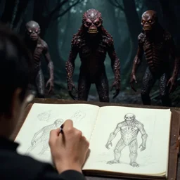 film still of new silent hill monsters photographed from the sketch books of masahiro ito