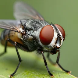 zoomed in eye of housefly, macro photography, award winning