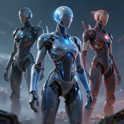 amazing dream about first contact with trans humanism artificial intelligence, mass effect, dark souls, tron, neon, hyper realistic, concept art, high key lighting, intricate, hyper detailed, smooth, high contrast, neon, volumetric lighting, octane, raytrace, action, moebius, greg rutkowski, huifeng huang, artgerm, beeple, jim lee,