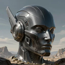 a large sci fi headdress made of sci final carbon fibre panels, concept art, high detail, digital painting, illustration