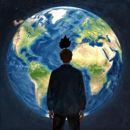 A last man in the world, very artistic