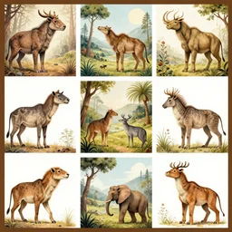 collage of prehistoric illustrations