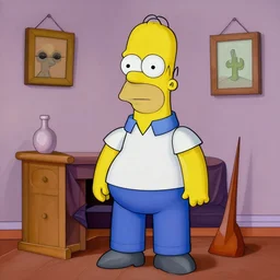 homer simpson in the style of cubism