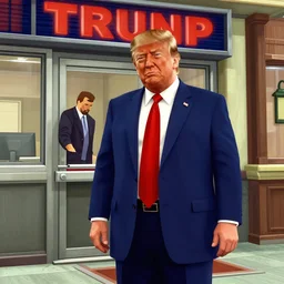 donald trump as a gta 5 character robbing a bank
