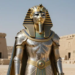 a egyptian knight in the style of anti - art hyper detailed photorealistic hd 8 k post - processing high resolution
