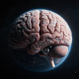 a planet with the texture of a brain, cinematic space photo, 4 k