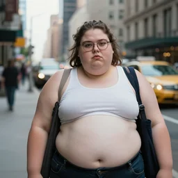 morbid obesity, new york, candid, bokeh, wide angle