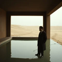 film still of viktor orban dressed like pablo escobar, waiting inside an empty empty empty dry pool, a scene from tv series narcos narcos narcos, hd, 4 k