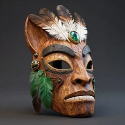 totem animal chaman vodoo mask feather gemstone plant wood rock tribal video game illustration vivid color borderlands by josan gonzales and dan mumford radiating a glowing aura