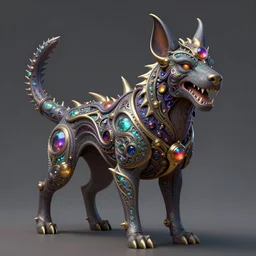 a demogorgon dog, intricate, elegant, fantasy, highly detailed, digital painting, concept art, sharp focus, illustration, beautiful lighting, epic light, artstation, colorful, dramatic