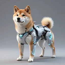 tesla power armor realistic cyborg anthropomorphic shiba inu scifi kirlian photography electric field glowing, cyberpunk, portrait art by donato giancola and greg rutkowski, realistic face, glowing in tesla electricity visible magnetic field, digital art, trending on artstation, symmetry