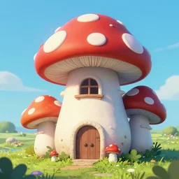 greg rutkowski.mushroom smurf house