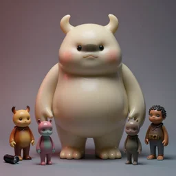 cute kitsch smooth fat flesh monster alien : : by mark ryden, lisa frank, marion peck, esao andrews : : action figure, sofubi : : studio lighting, colored gels, colored background : : kodak portra 5 0 0, wetplate, flashlight, muted colours, 2 0 0 mm lens, shallow dof