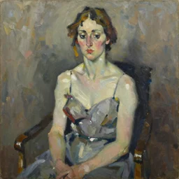 Oil painting figurative painting of a Woman by Lucian Freud, Abstract brush strokes, Masterpiece