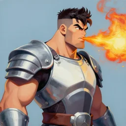 greg manchess portrait painting of partially armored dhalsim from street fighter spitting fire as overwatch character, medium shot, asymmetrical, profile picture, organic painting, sunny day, matte painting, bold shapes, hard edges, street art, trending on artstation, by huang guangjian and gil elvgren and gerald brom