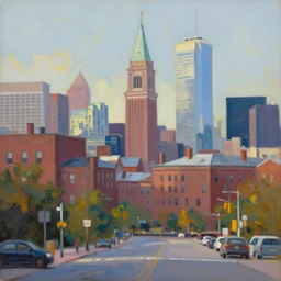 city of boston, painted by jasper johns, digital painting, 4 k