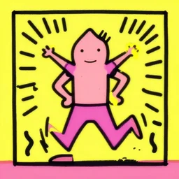pippi in the style of keith haring