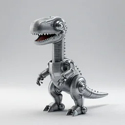A propaganda, plastic simple funny mechanic organic mechabot dinosaur characterdesign toy sculpture made from chrome cables, wires and tubes by moebius, by david lachapelle, by angus mckie, by rhads, by jeff koons, in an empty studio hollow, c4d
