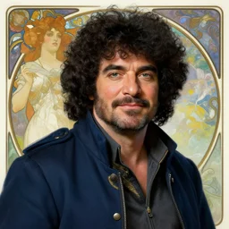 an ultra detailed matte painting bob ross as a blue mage from final fantasy, fantasy concept art by alphonse mucha and greg rutkowski, octane render, 8 k, detailed face