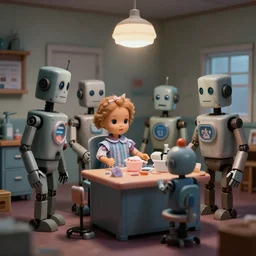 a doll hospital run by robots. folk horror.