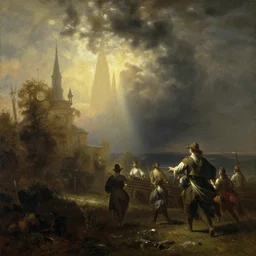 a city of light under the ancient runs by thomas cole