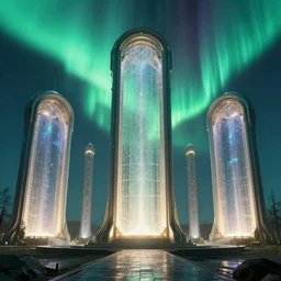 a very detailed concept art of intricate and light gates to aurora borealis, trending on artstation, symmetry, digital art, 4 k, hyper realistic, octane render, sharp focus