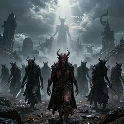 a procession of demons hallucinating the end of the world