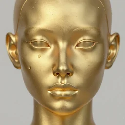 an intricate, detailed face of an android, golden skin with water drops on it, by Joe Fenton, trending on artstation, art nouveau