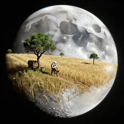 farming on the moon digital artwork