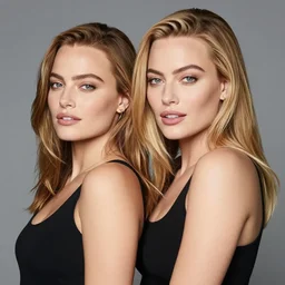 portrait of a beautiful woman that is a mix of rebecca fergueson and margot robbie
