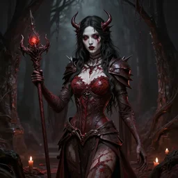 Malenia, Goddess of Rot in the style of darkest dungeon realistic