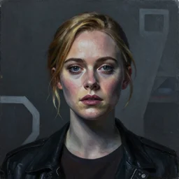 Elle Fanning in Edge of Tomorrow picture by Sachin Teng, asymmetrical, dark vibes, Realistic Painting , Organic painting, Matte Painting, geometric shapes, hard edges, graffiti, street art:2 by Sachin Teng:4